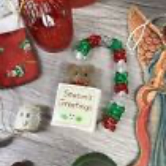Vintage Lot Christmas Tree Ornaments Yarn Plastic Felt Wood Handmade Assorted - Picture 14 of 16